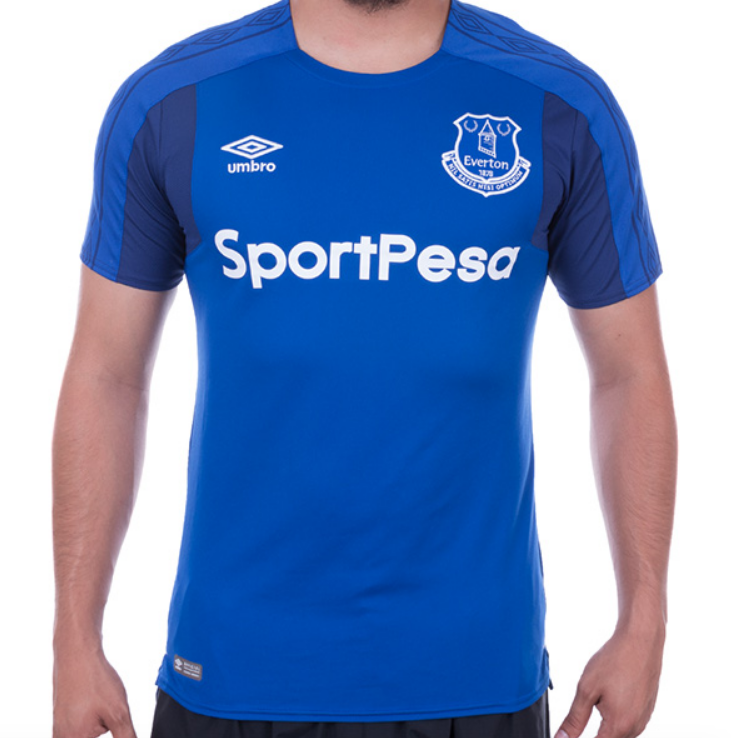 Maillot domicile Everton Umbro 2017/2018 pour homme taille L Slim