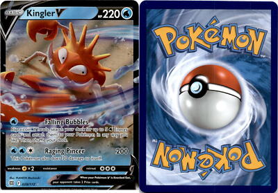 kingler v pokemon card value & Vmax 029/172 Brilliant Stars search your deck for up to 5 [W] Energy cards and attach them to your Pokemon in any way you like Kingler V Price & Card