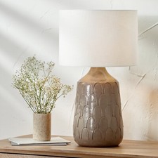Image of Grey Glazed Ceramic Lamp BASE ONLY Handmade Stoneware Table Lamp Base