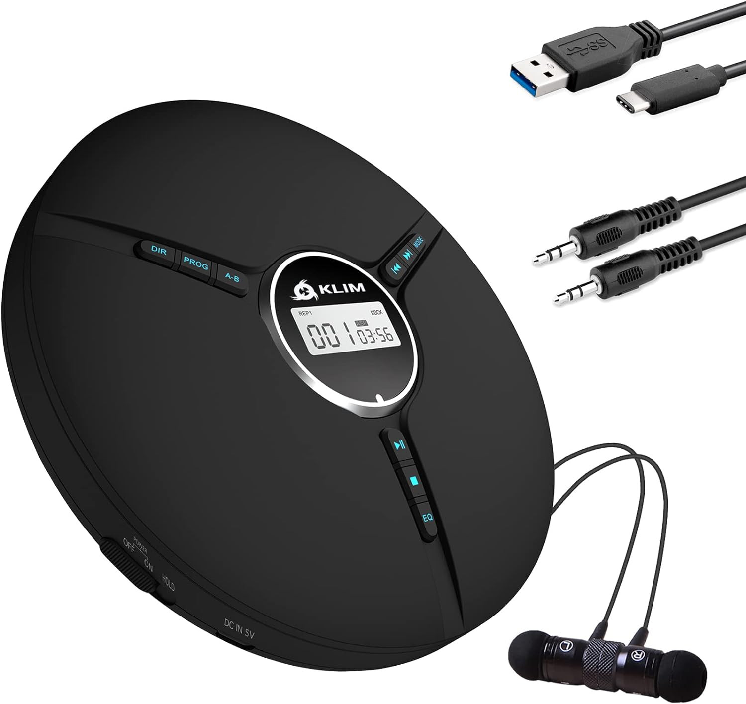Discman Lettore CD Portatile Ricaricabile con Auricolari - Alta Fedeltà