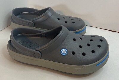 TWO TONE GRAY & BLUE CROCS SHOES MEN SZ. 6 WOMEN SZ. 8  display picture 1