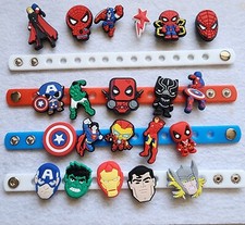 NEW 21pc Lot Superhero Shoe Charms for Clogs Spiderman Hulk  Bracelets