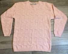 Vintage 90s Rafaella Angora Rabbit Hair Lambswool Sweater Pink Small