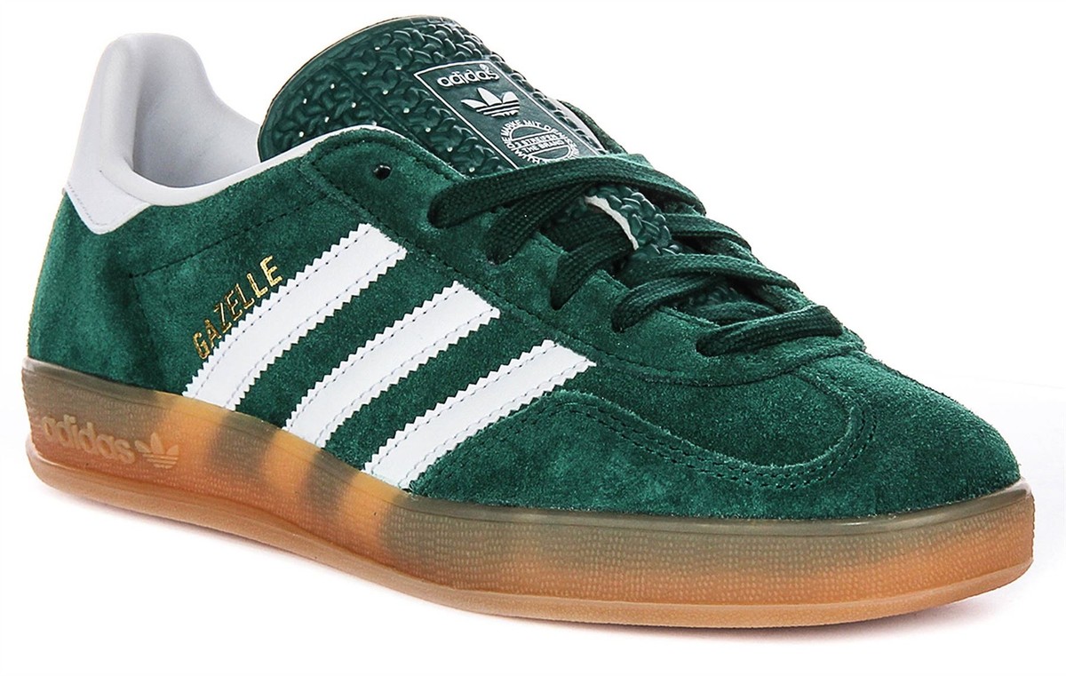 Adidas Lace Up Gazelle Indoor Womens Sneaker In Green US 5 - 10