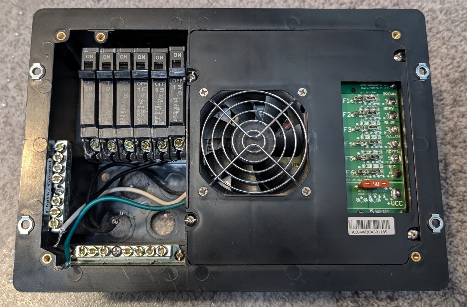 WFCO WF8735P Black 30 Amp Power Center (RV AC & DC Power Distribution