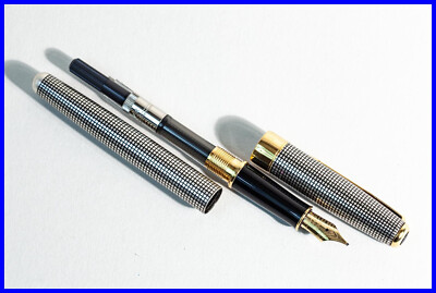 1998 PARKER Sonnet Füller Cicelé in Sterling Silber & Gold mit BROAD 18K Feder