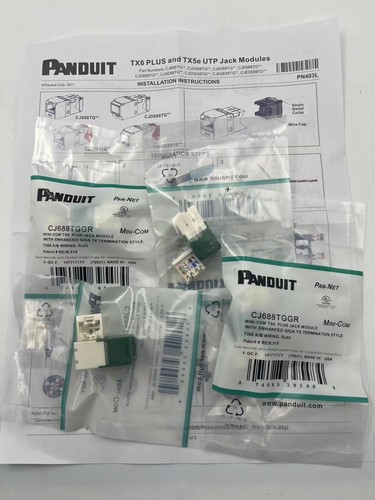 Prise réseau Panduit Giga TX Cat6 CJ688TGBU CJ688TGIW CJ688TGGR CJ688TGBL Quantité 50 - Photo 10/28