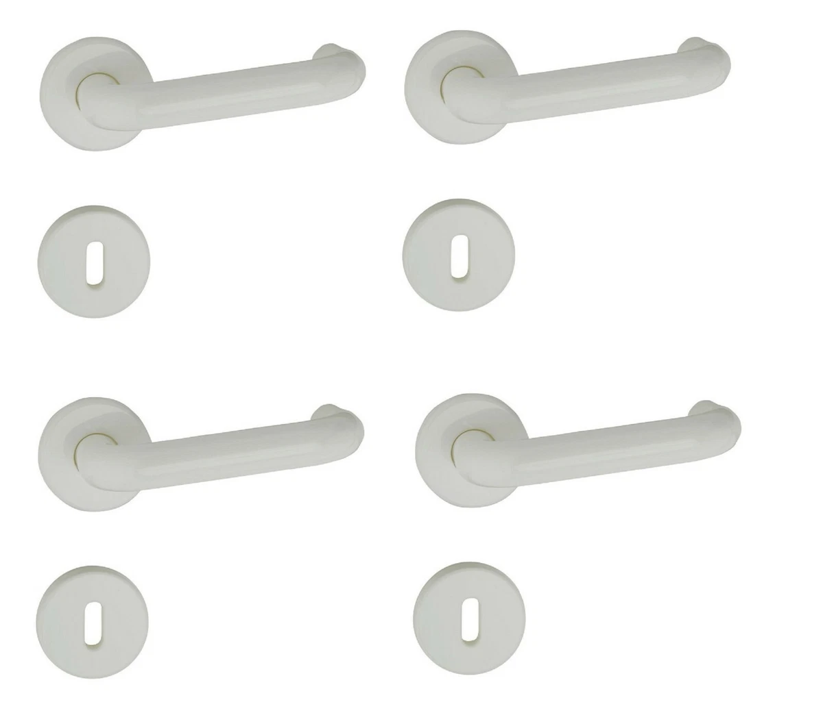 4x Rosettengarnitur weiß Türdrücker Türbeschlag Kunststoff 