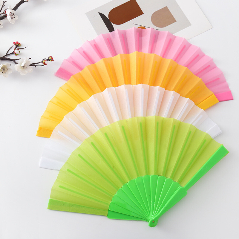 Hand Fan 10 Pieces Black Folding Fans Fabric Bamboo Pocket Gift 登場!