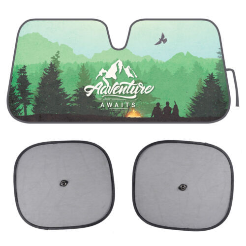 Auto Sun Shade Adventure Awaits Windshield Window Protection for Car Truck SUV - Picture 1 of 9