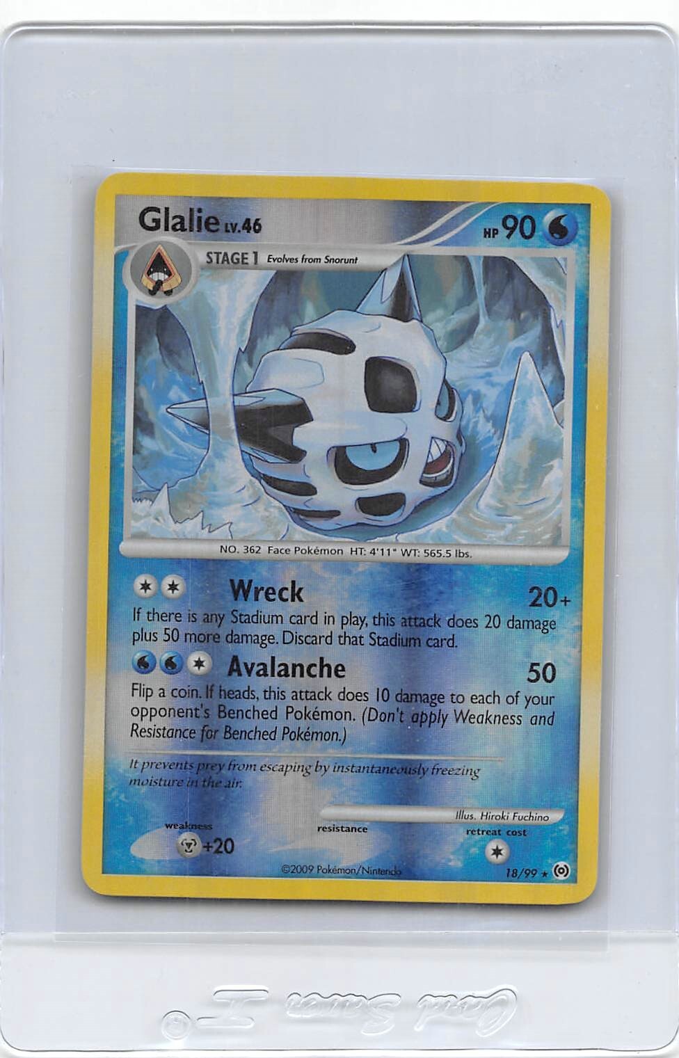 GLALIE 18/99 - REVERSE HOLO RARE - Platinum Arceus - POKEMON CARD - NM