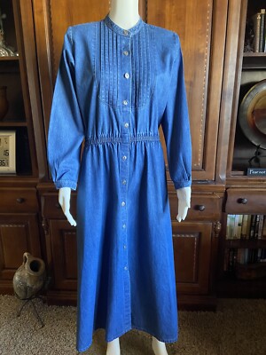 Orvis, womens denim 100% cotton dress, size 8P (see measurements) excellent  | eBay
