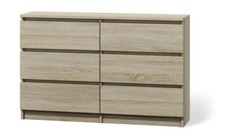 Kommode MARBELLA 120-140 cm Sideboard Highboard 6 Schubladen weiß eiche schwarz