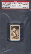 1948 Topps Magic Photo #14K Lou Gehrig Yankees PSA 8 pop 2 (None Higher)