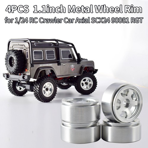 4x Cerchi Beadlock in Metallo Ruota 1,1" per RC Crawler Auto TRX4M 1/24 Assiale SCX24 RGT - Foto 3 di 27