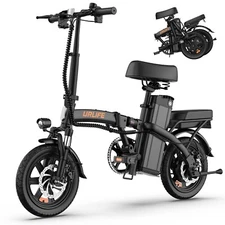 URLIFE 2 Seater Electric Bike 500W Peak 14" Mini Folding Commuter Ebike 40miles