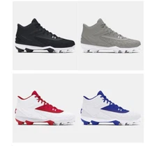 2025 Under Armour Youth UA Leadoff Mid RM 3.0 Jr Baseball/Softball Molded Cleats