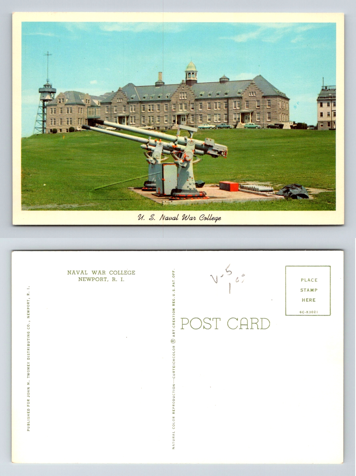 US Naval War College Newport Rhode Island Postcard 1956 Chrome Unposted ...