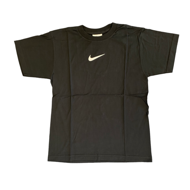 Nike Kid's Logo T-Shirt Short Sleeve Black Plain T-Shirt - New