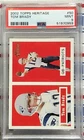 2002 TOPPS HERITAGE TOM BRADY, #50, PATRIOTS, RED, GRADED PSA 9 MINT, GOAT