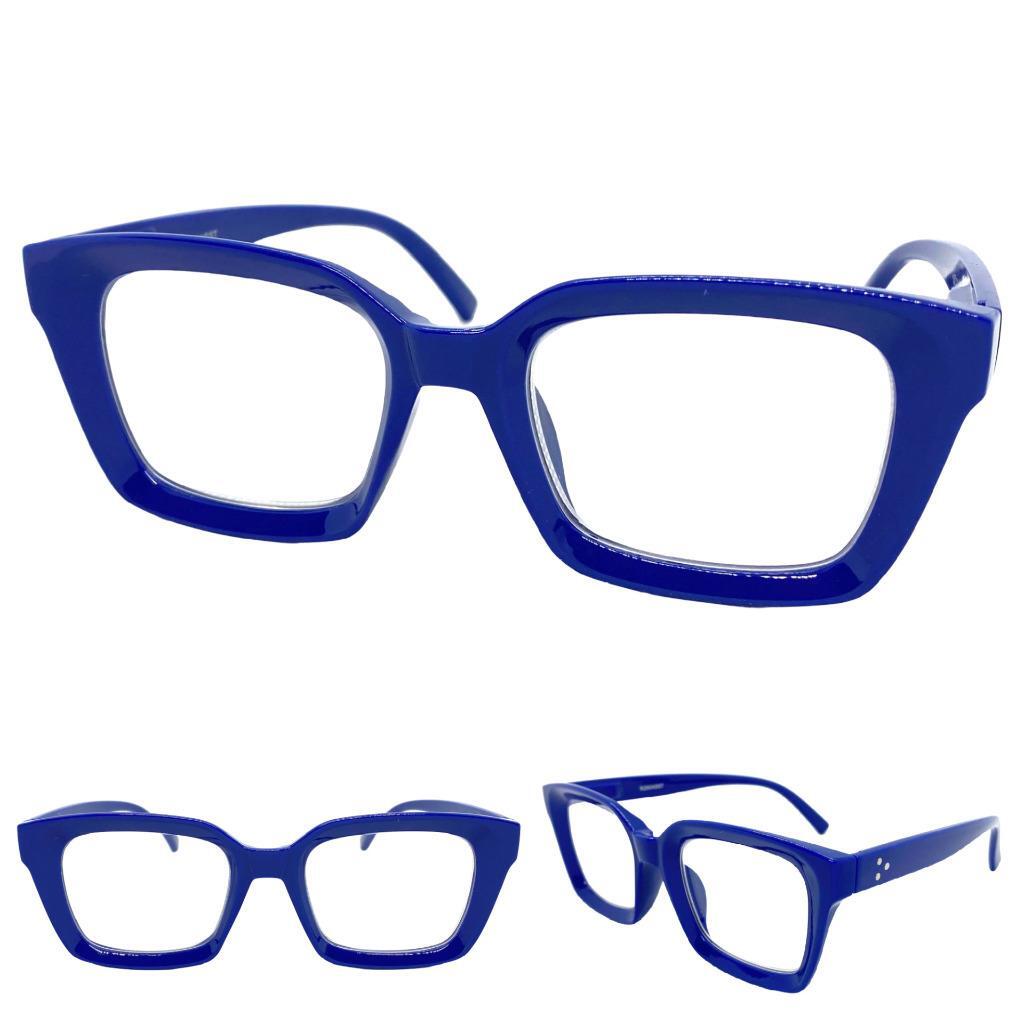 Mens or Women Classy Elegant Modern Style READING EYE GLASSES Readers Blue  Frame