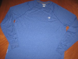 champion men's vapor cotton long sleeve shirt