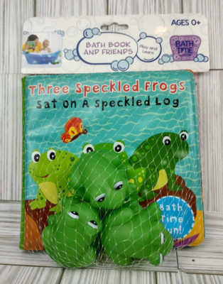 Bath Time Fun Three Speckled Frogs Waterproof Book 3 Squirty Toys