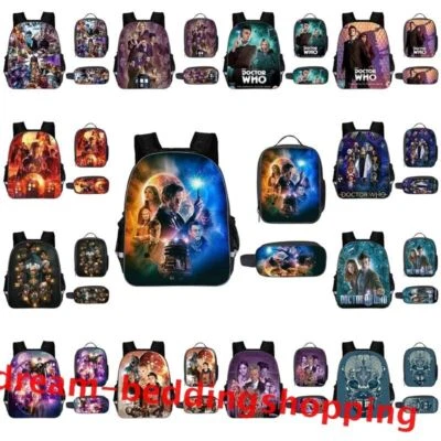 Doctor Who 3D Backpack School Travel Lunch Bag Rucksack Bookbag Pencil Case Gift