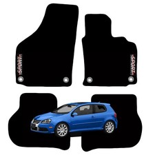 Tailored Carpet Car Floor Mats with logo FOR VW Golf MK5 2003 to 2008 oval clips