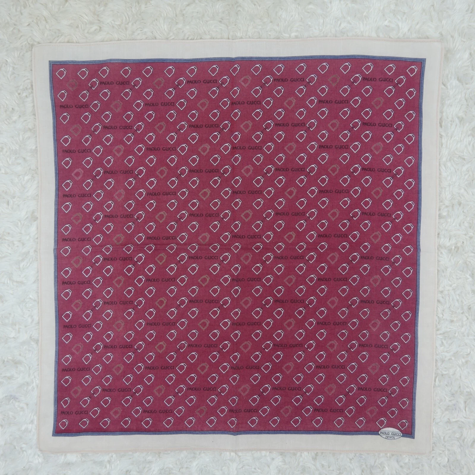 N629 PAOLO GUCCI foulard coton rouge foulard poche carré 16