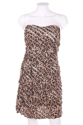 AMISU Party Dress Bandeau Layer Look D 40 brown