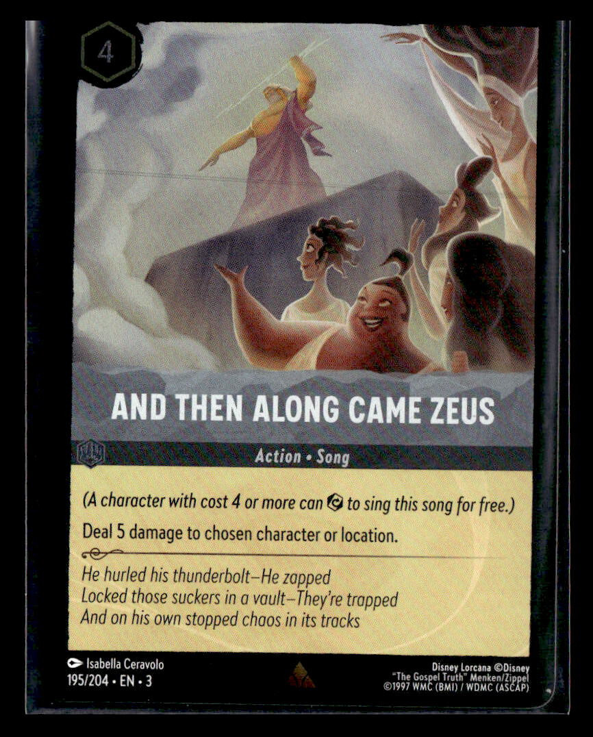 Disney Lorcana TCG And Then Along Came Zeus 195/204 Cold Foil Rare