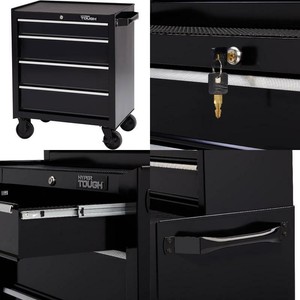 Tool Box Organizer 4 Drawer Rolling Cabinet Wheels Cart 25 In Wide Chest Storage Ebay