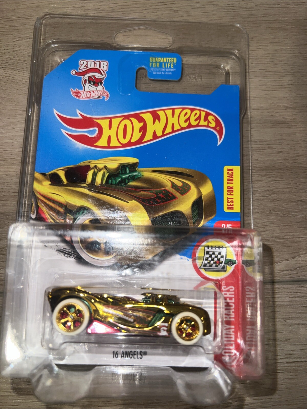 Hot Wheels Super Treasure Hunt 2016 Christmas Gold 16 Angels in Protector🔥-READ