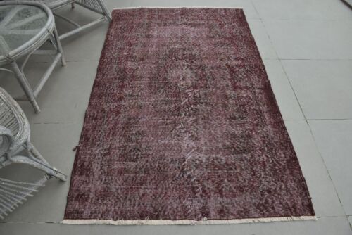 Tapis de chambre à coucher, tapis de surface 4 x 6,5 pieds, tapis vintage, tapis de sol, tapis en laine, tapis turcs - Photo 1/6