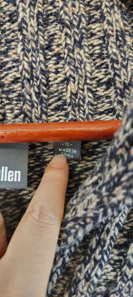 Suéter Cullen Para Hombres Pescador Nórdico Lana de Cordero Azul Ártico Talla Pequeña Foto 3 de 4