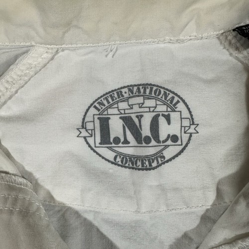 Vintage INC International Concepts Men's Size XL Cotton White Gray Snap Closure - Picture 7 of 17