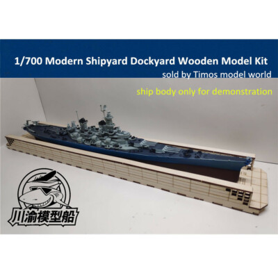 1/700 Modern Shipyard Dockyard Diorama Platform DIY Wooden Assembly Model Kit