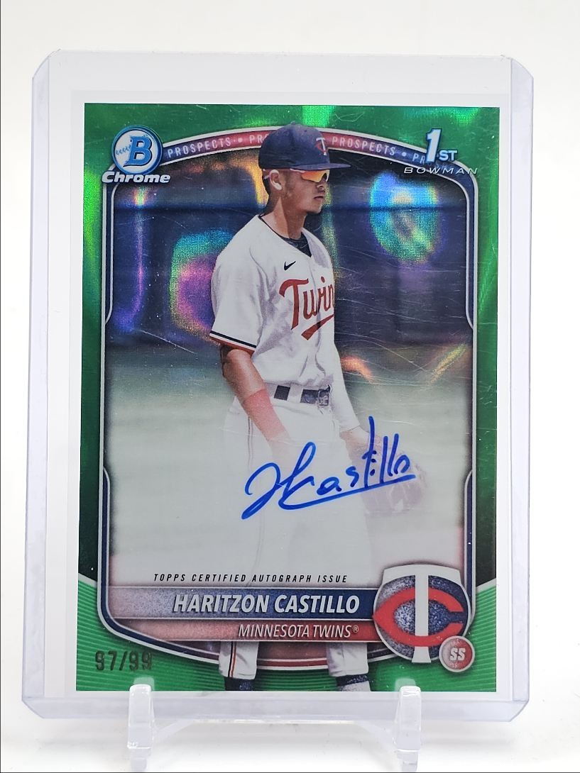 HARITZON CASTILLO 2025 BOWMAN CHROME 1ST GREEN LAVA AUTO /99 Q1824