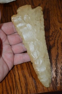 Huge Kaolin Chert Hopewell Ross Blade Harrison Co Indiana 6.5 x 2.5 Rare Example