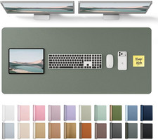 Leather Desk Protector, Office Mat, Large Mouse Mat, Non-Slip PU Leather Blotter