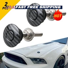 Quick Release Button Push Pin Hood Clip Bonnet Lock Bumper Carbon Latch Fiber