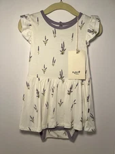 Kyte Baby Bodysuit Twirl In Lavender size 18-24 months Bamboo Toddler Dress