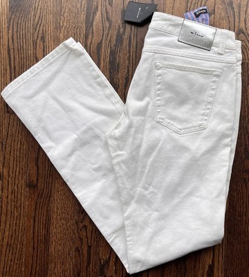 KITON Napoli White Womens Jeans 33X32 Straigh Fit Made In Italy Retail $1495