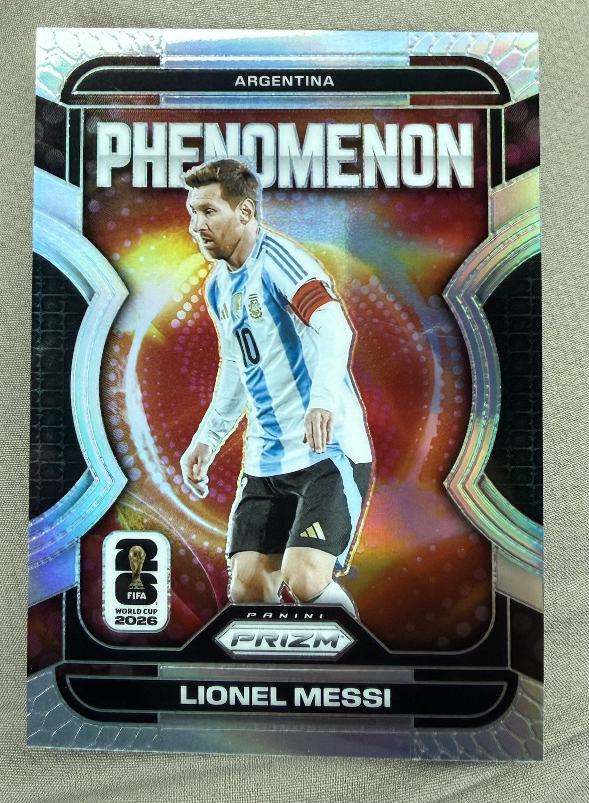 2026 Panini Prizm Fifa World Cup - Phenomenon Lionel Messi #19 Silver Prizm view 1
