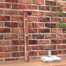 Red Brick Peel and Stick Wallpaper Faux Brick Decor 17.3Inw 78.8Inl Self Adhes
