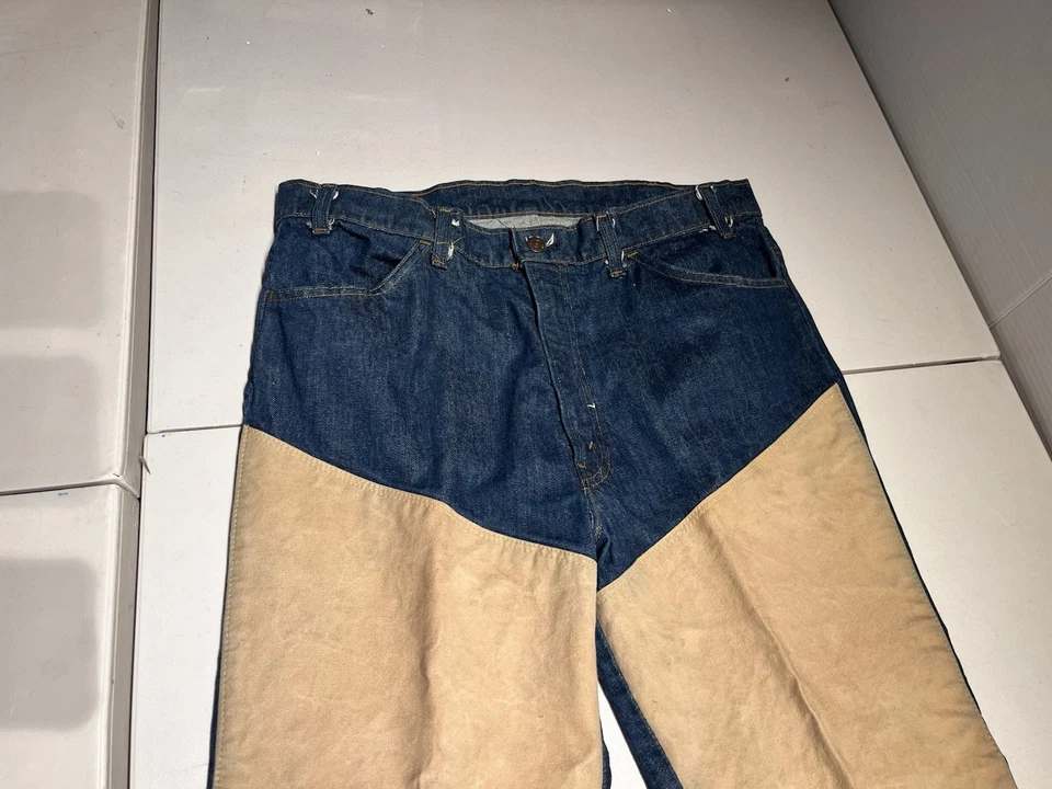Levis 646 Jeans Men's 38x31 Orange Tab Bell Bottom Custom Denim 70's VTG 36x29.5 - Image 2 of 4