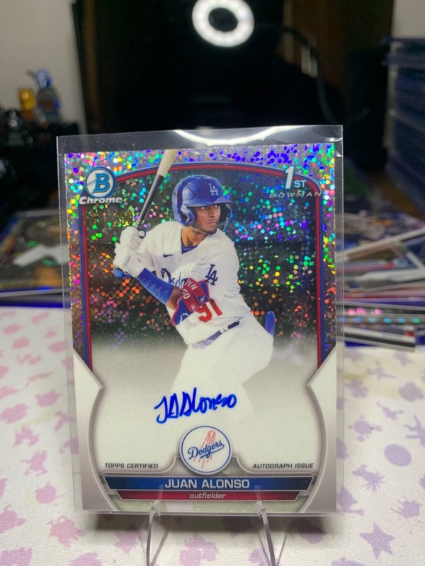 2023 Bowman Chrome Prospect Juan Alonso #CPA-JA Speckle Refractor /299 Auto