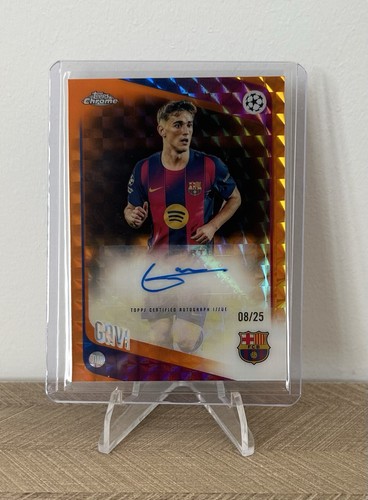 Gavi Auto /25 Orange Geometric 2025-26 Topps Chrome UCC Barcelona