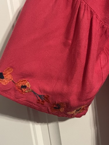 #7339. Umgee Women's Hot Pink Off-the-Shoulder Embroidered Shirt. Size S - Picture 3 of 11